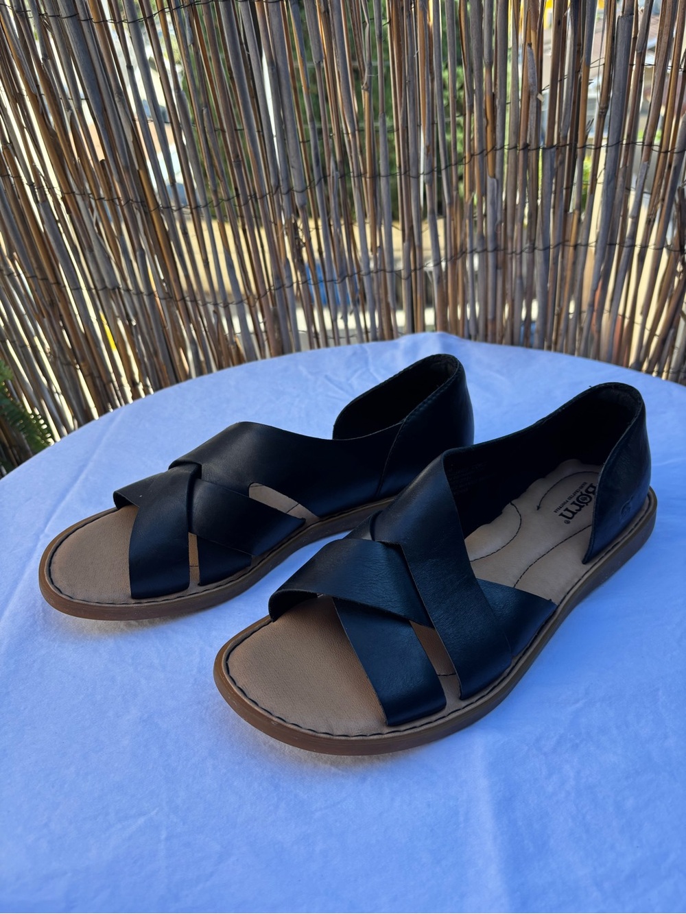 Børn Ithica woven leather sandals in Black Nero, women’s size 9M